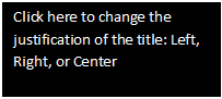 Text Box: Click here to change the justification of the title: Left, Right, or Center